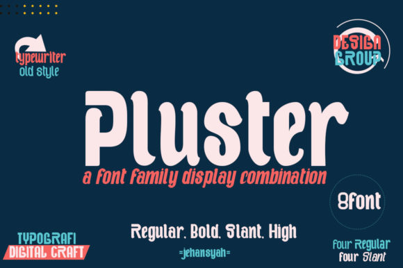 Pluster: A Bold Display Font for Editorial Design